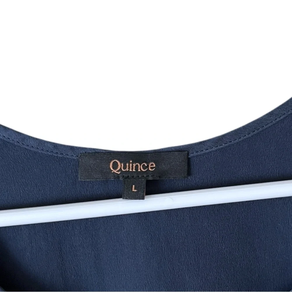 Quince Washable 100% Silk Sleep Tank Top in Indigo Large - Picture 6 of 9